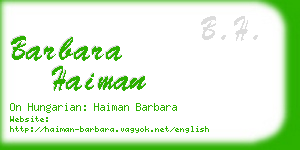 barbara haiman business card